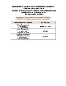 Bid Tabulations | Lower Bucks County Joint Municipal Authority